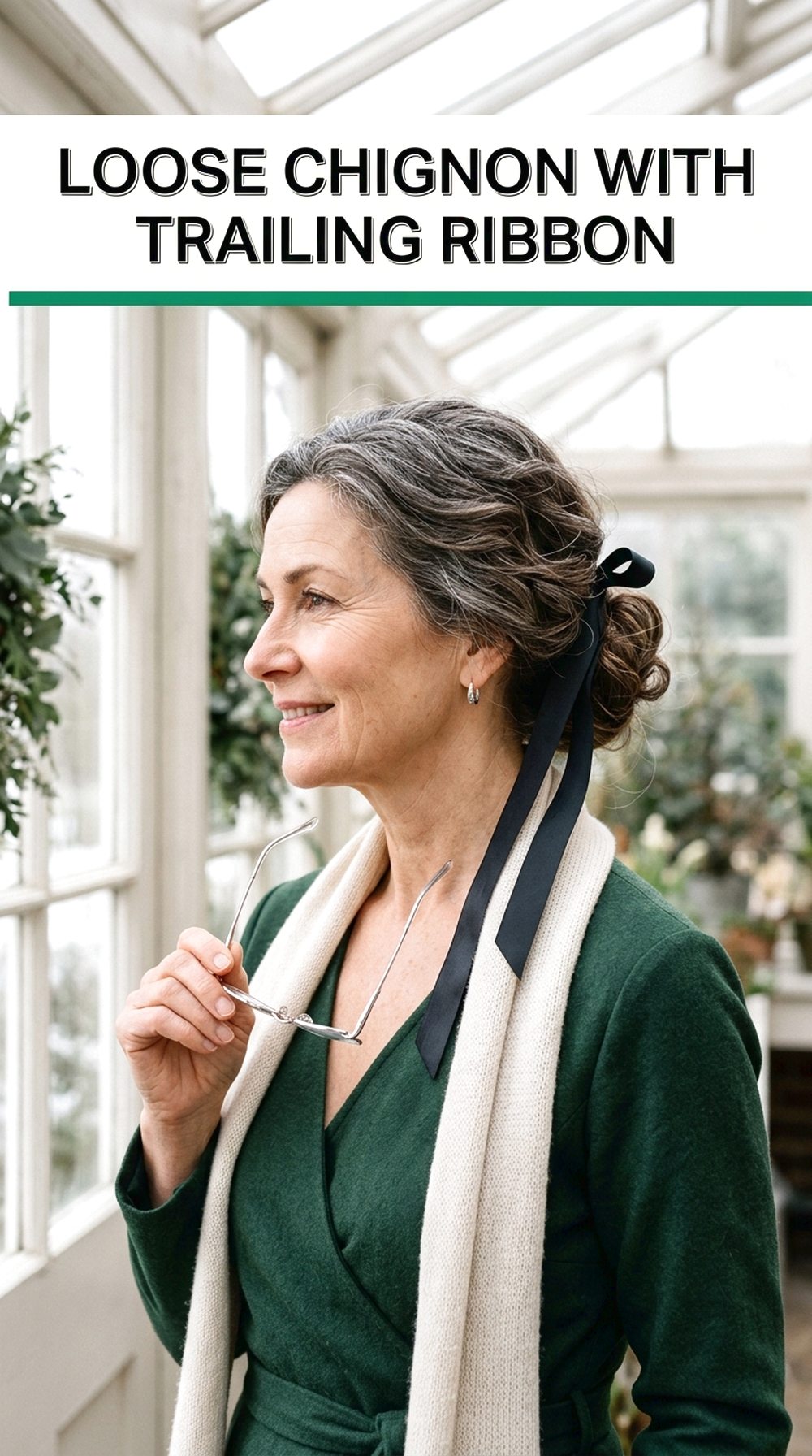 Loose Chignon With Trailing Ribbon