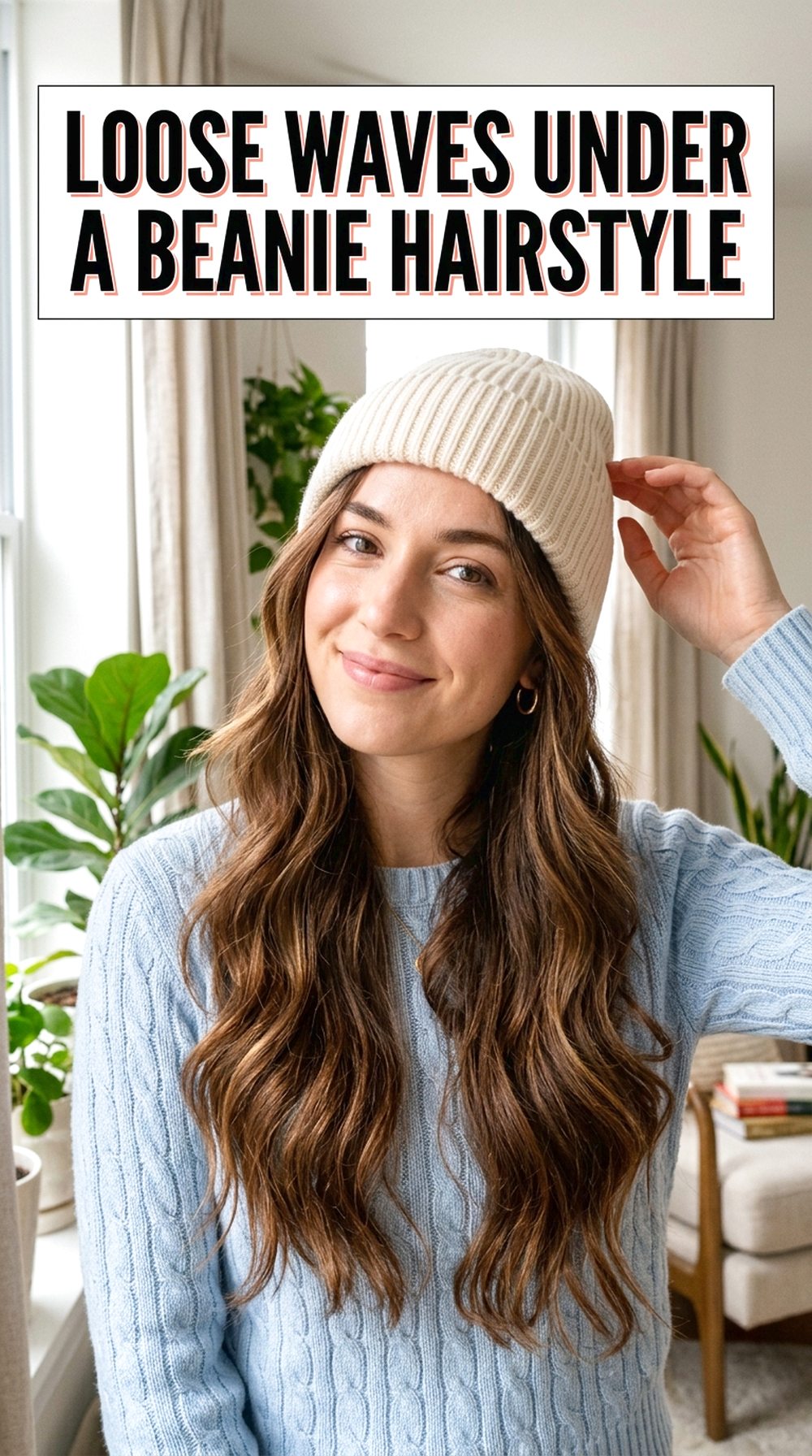 Loose Waves Under A Beanie