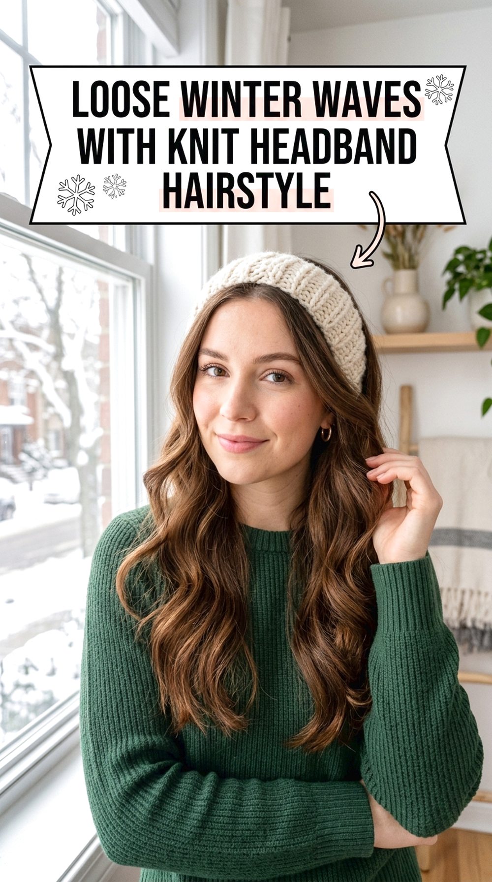 Loose Winter Waves With Knit Headband
