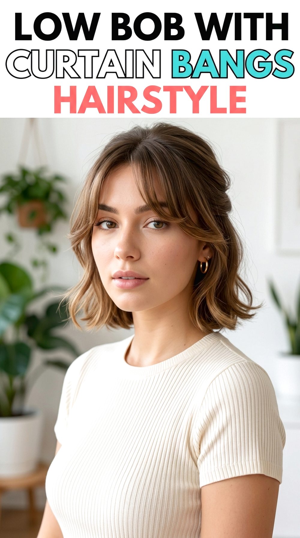 Low Bob With Curtain Bangs Hairstyle