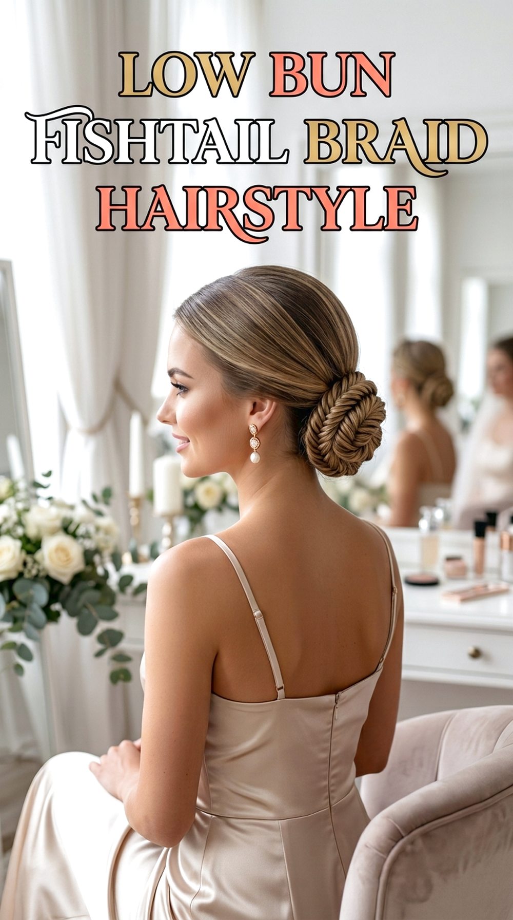 Low Bun Fishtail Braid