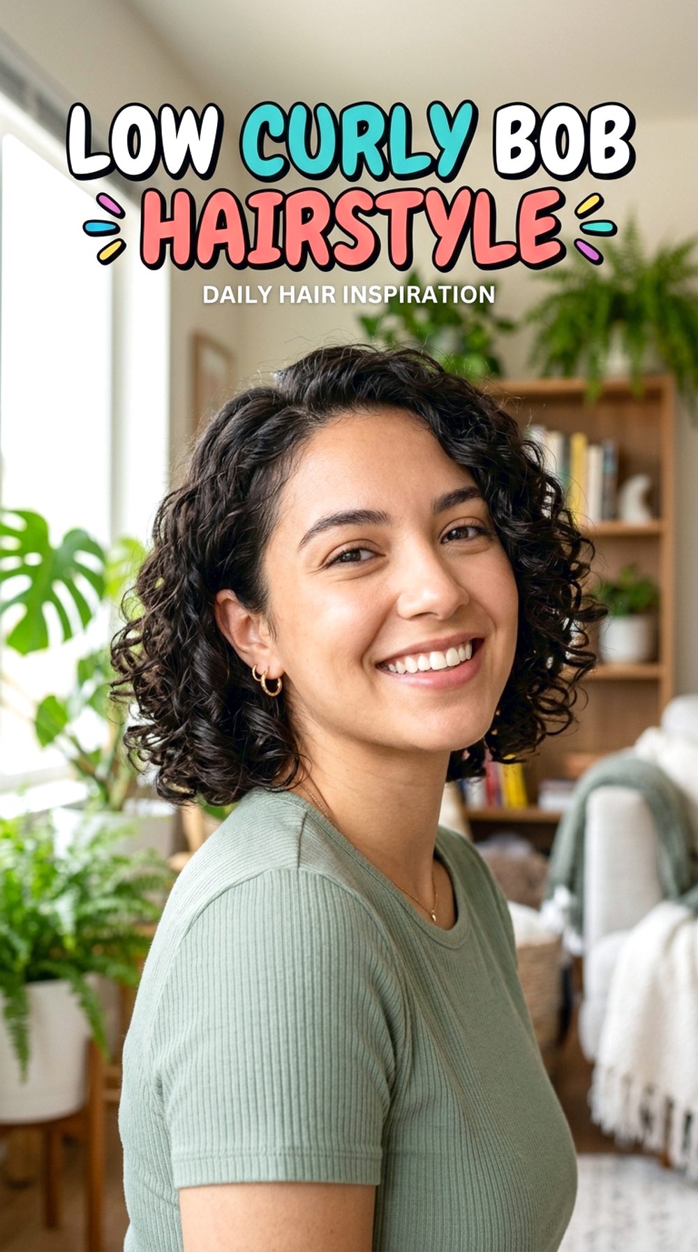 Low Curly Bob Hairstyle