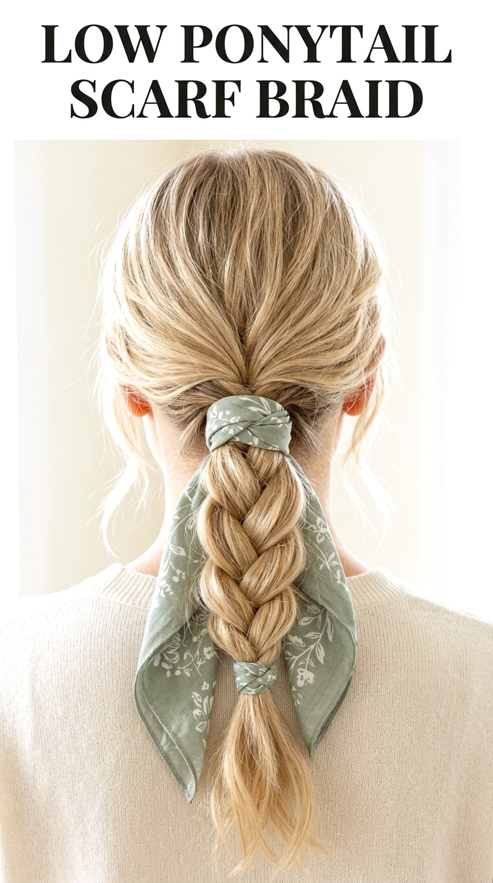 Low Ponytail Scarf Braid