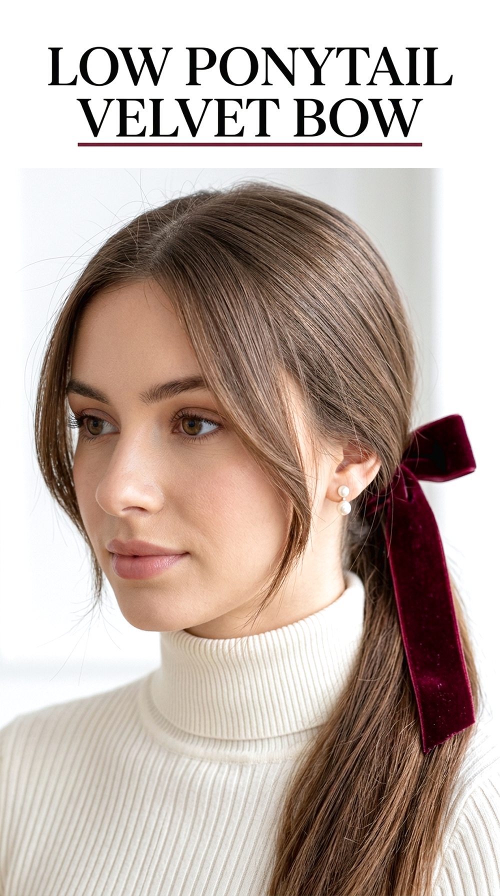 Low Ponytail Velvet Bow