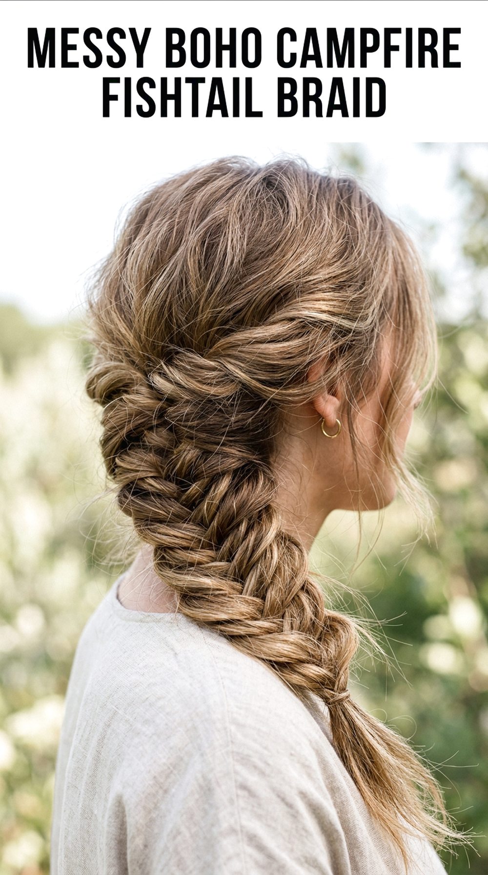 Messy Boho Campfire Fishtail Braid
