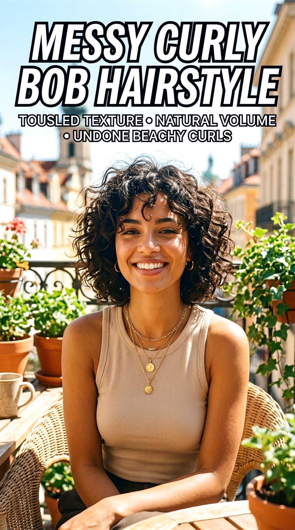 Messy Curly Bob