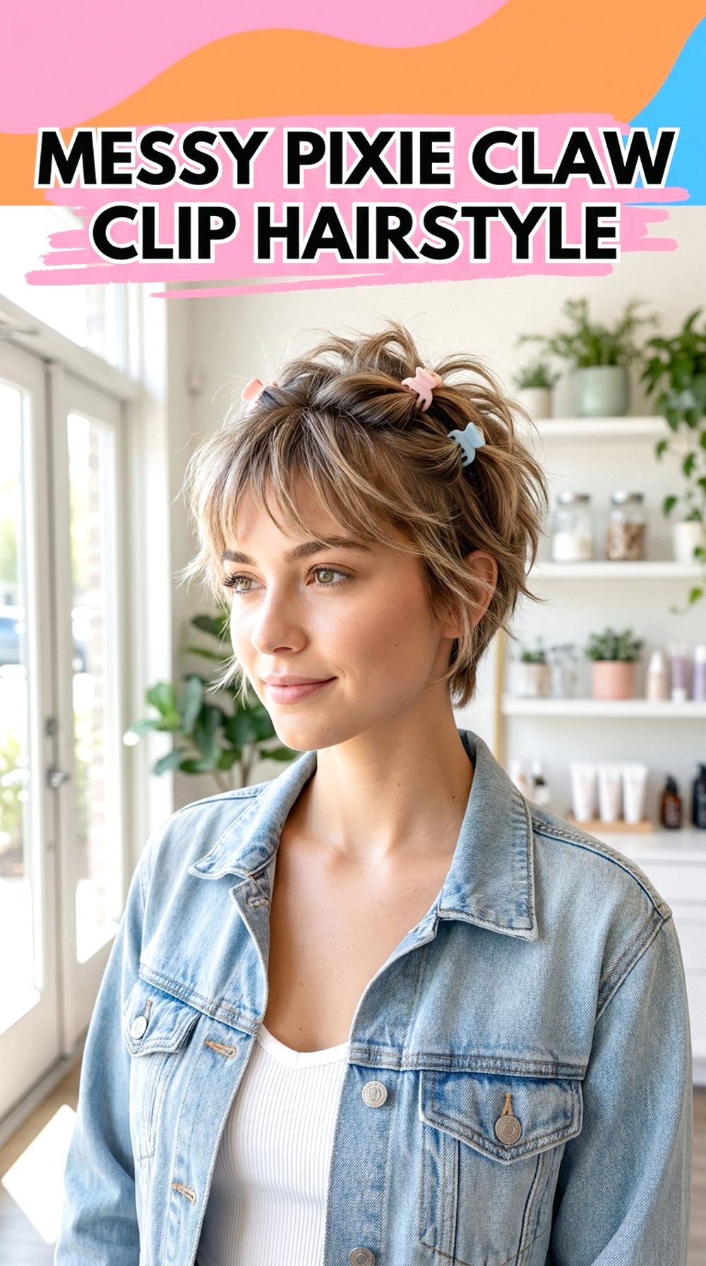 Messy Pixie Claw Clip Hairstyle