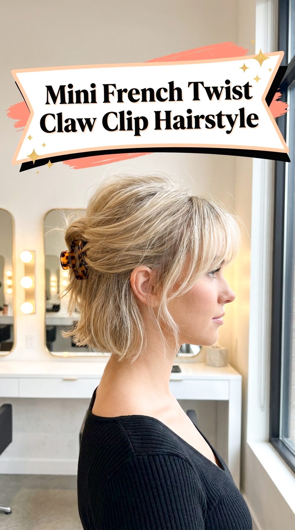 Mini French Twist Claw Clip Hairstyle