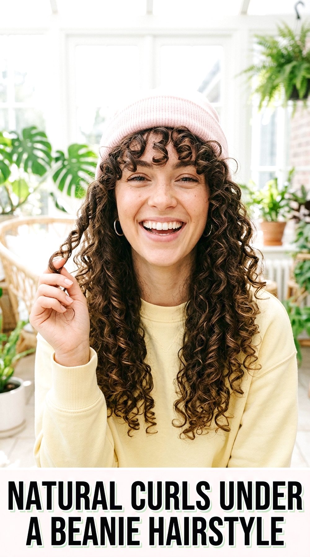 Natural Curls Under A Beanie