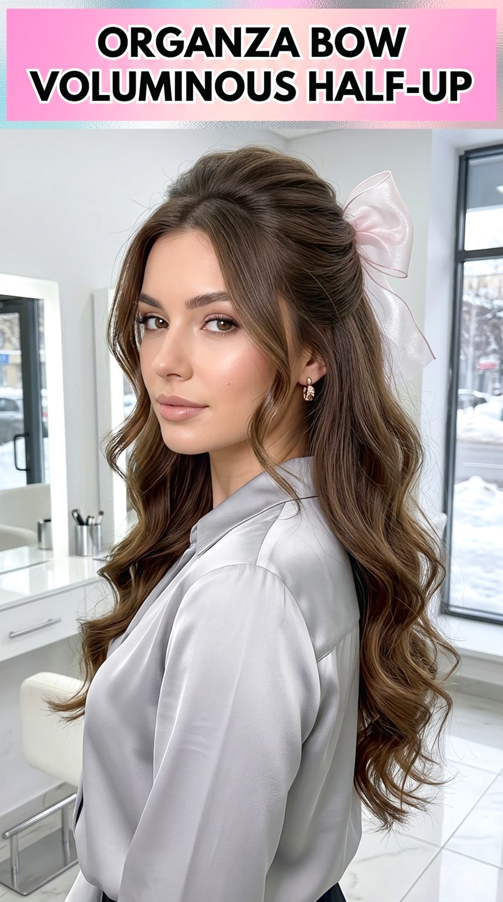 Organza Bow Voluminous Half-Up