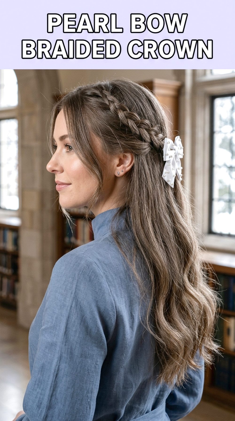 Pearl Bow Braided Crown