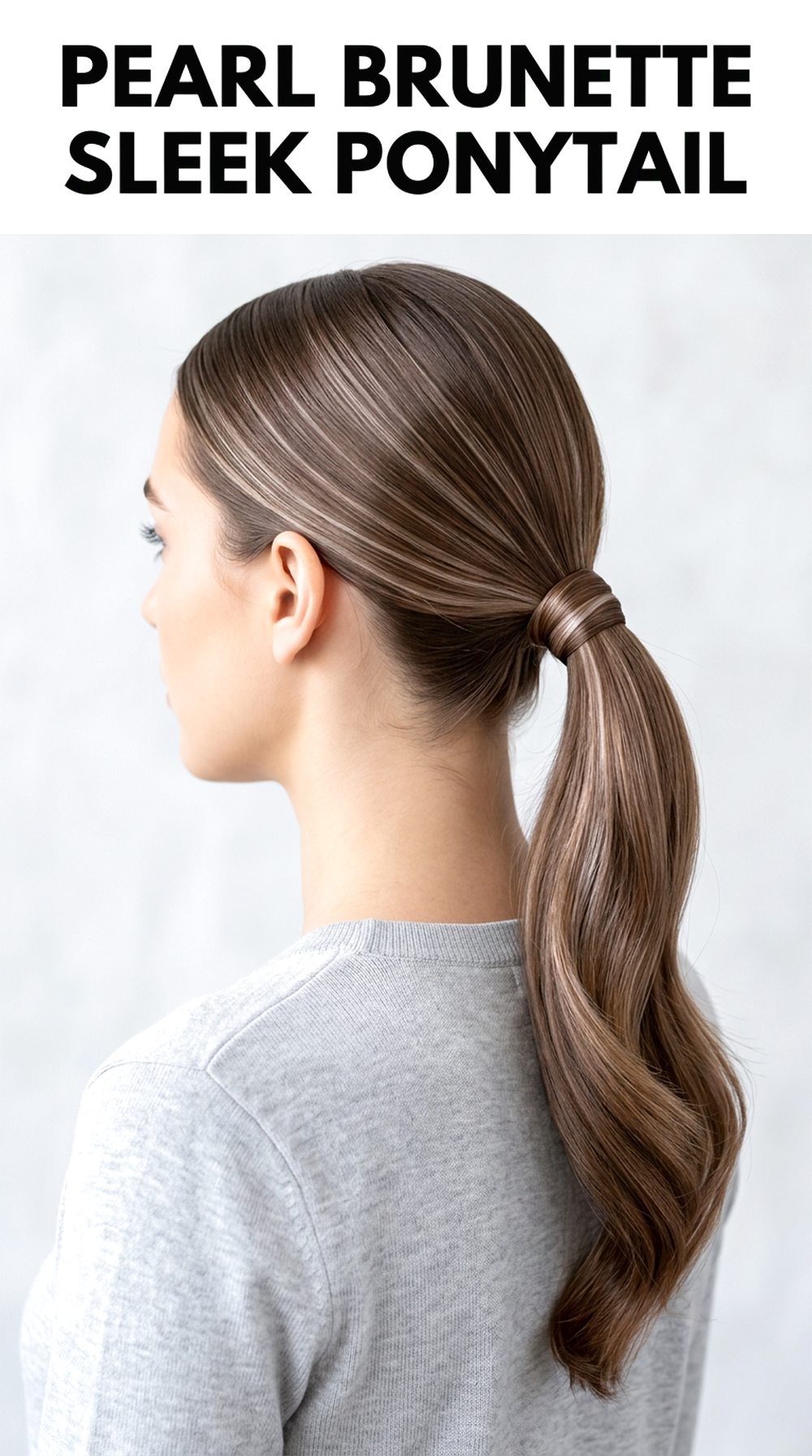 Pearl Brunette Sleek Ponytail