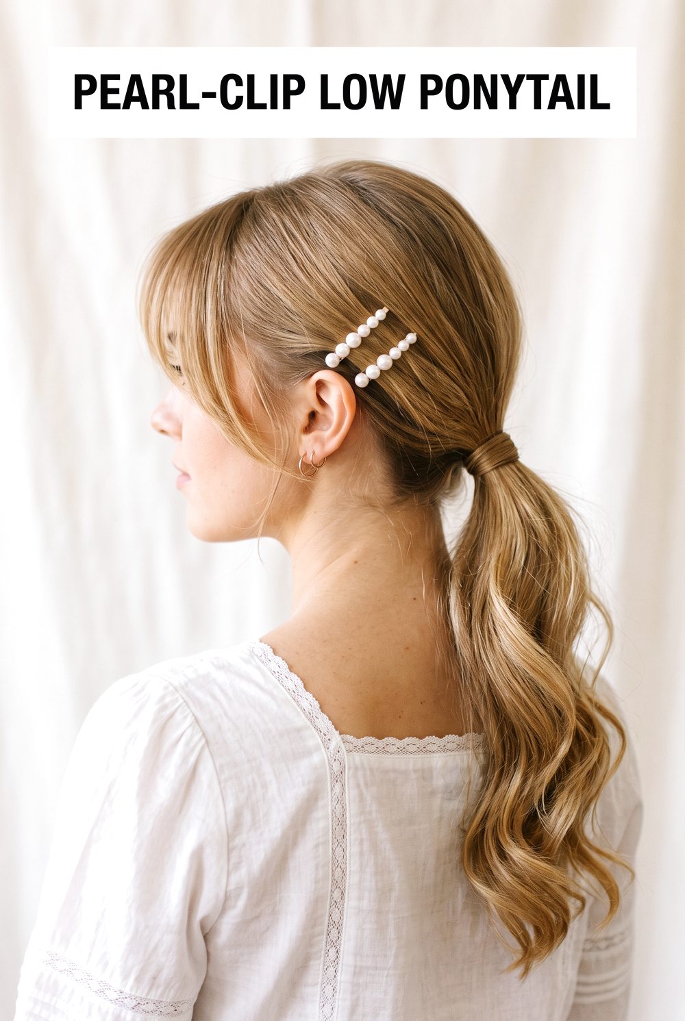 Pearl-Clip Low Ponytail