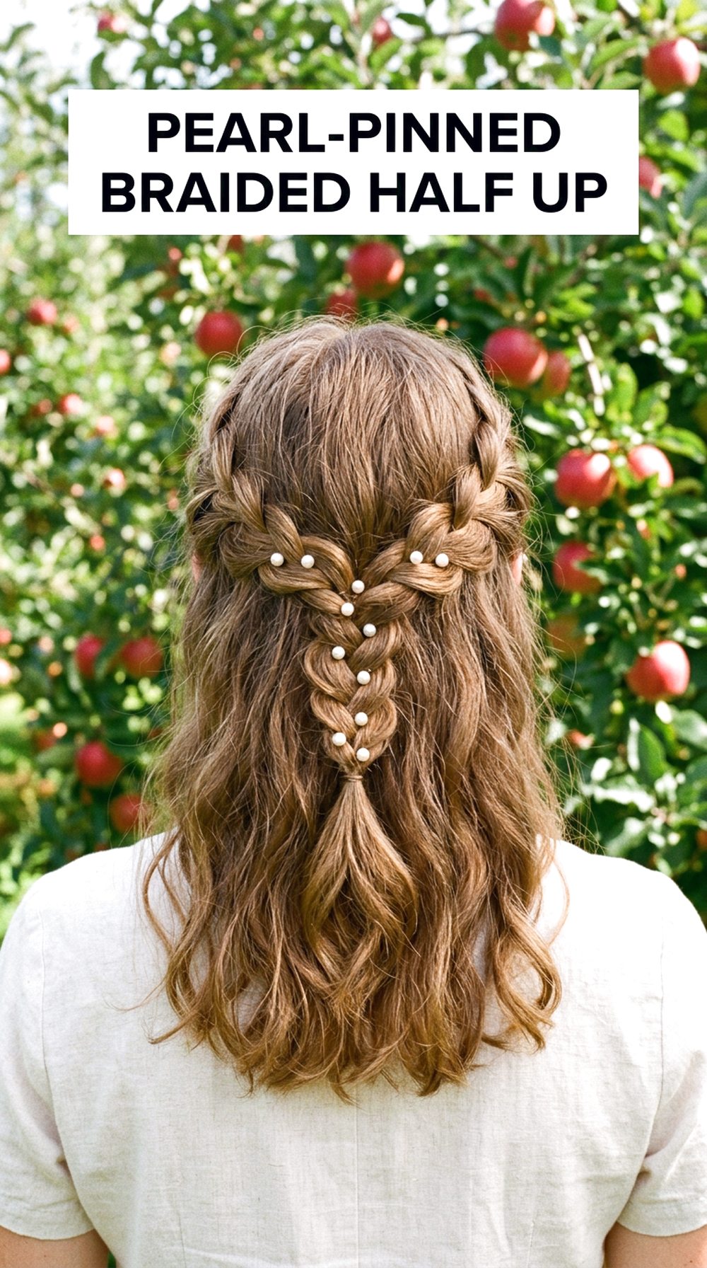 Pearl-Pinned Braided Half Up