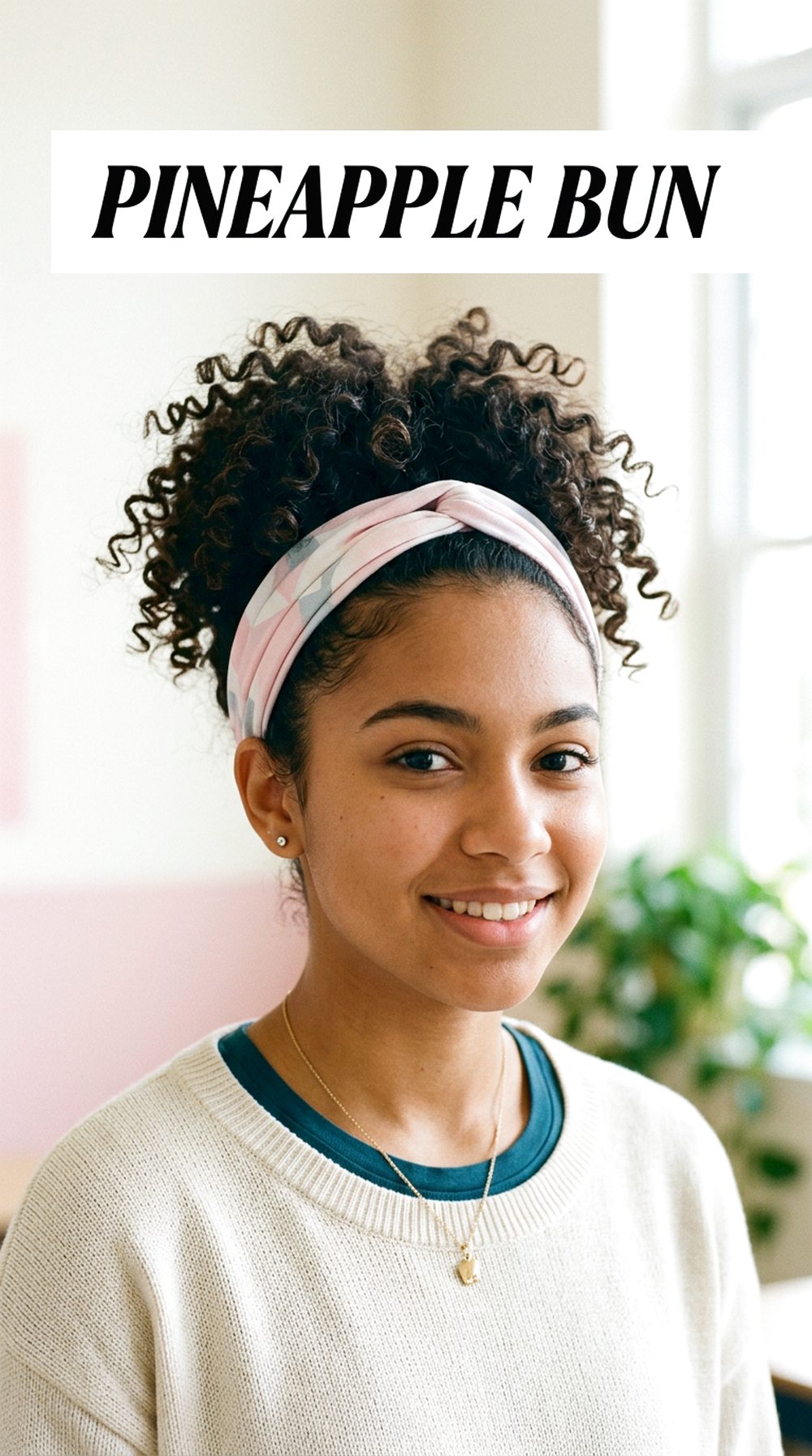 Pineapple Bun With Headband
