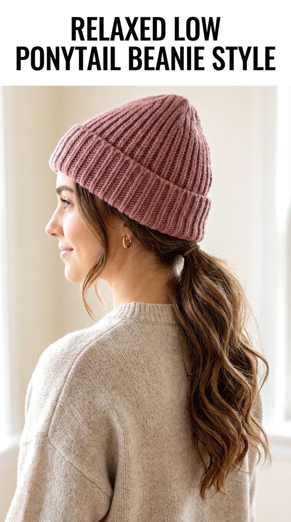Relaxed Low Ponytail Beanie