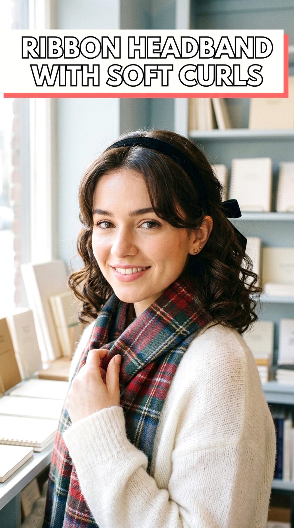 Ribbon Headband With Soft Curls