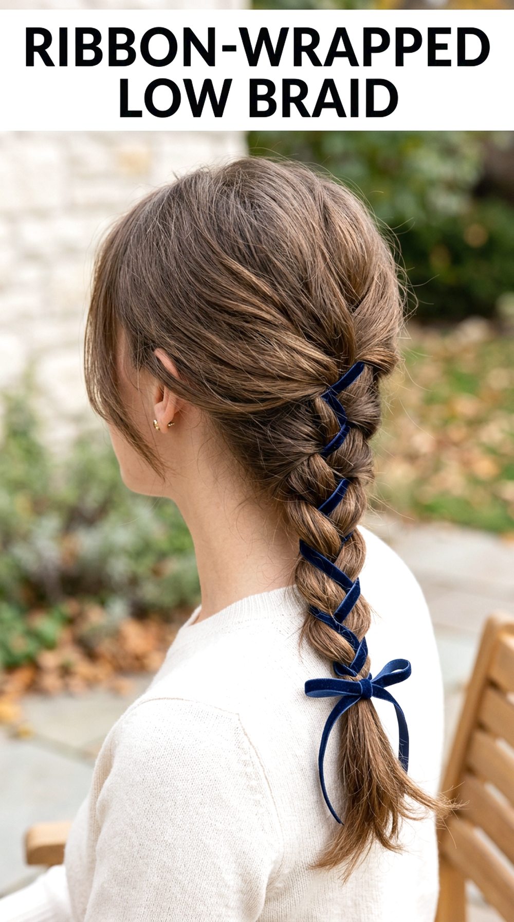 Ribbon-Wrapped Low Braid