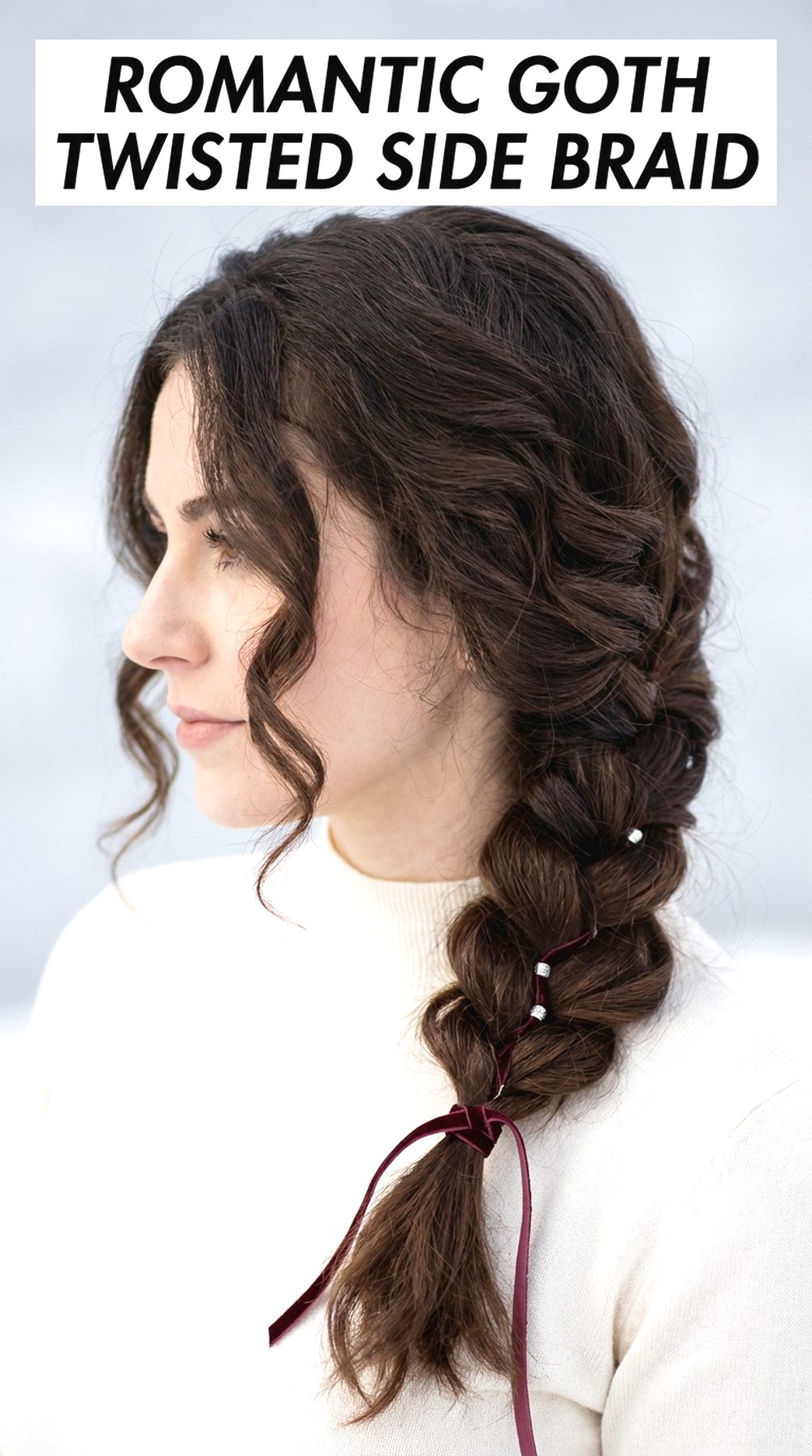 Romantic Goth Twisted Side Braid