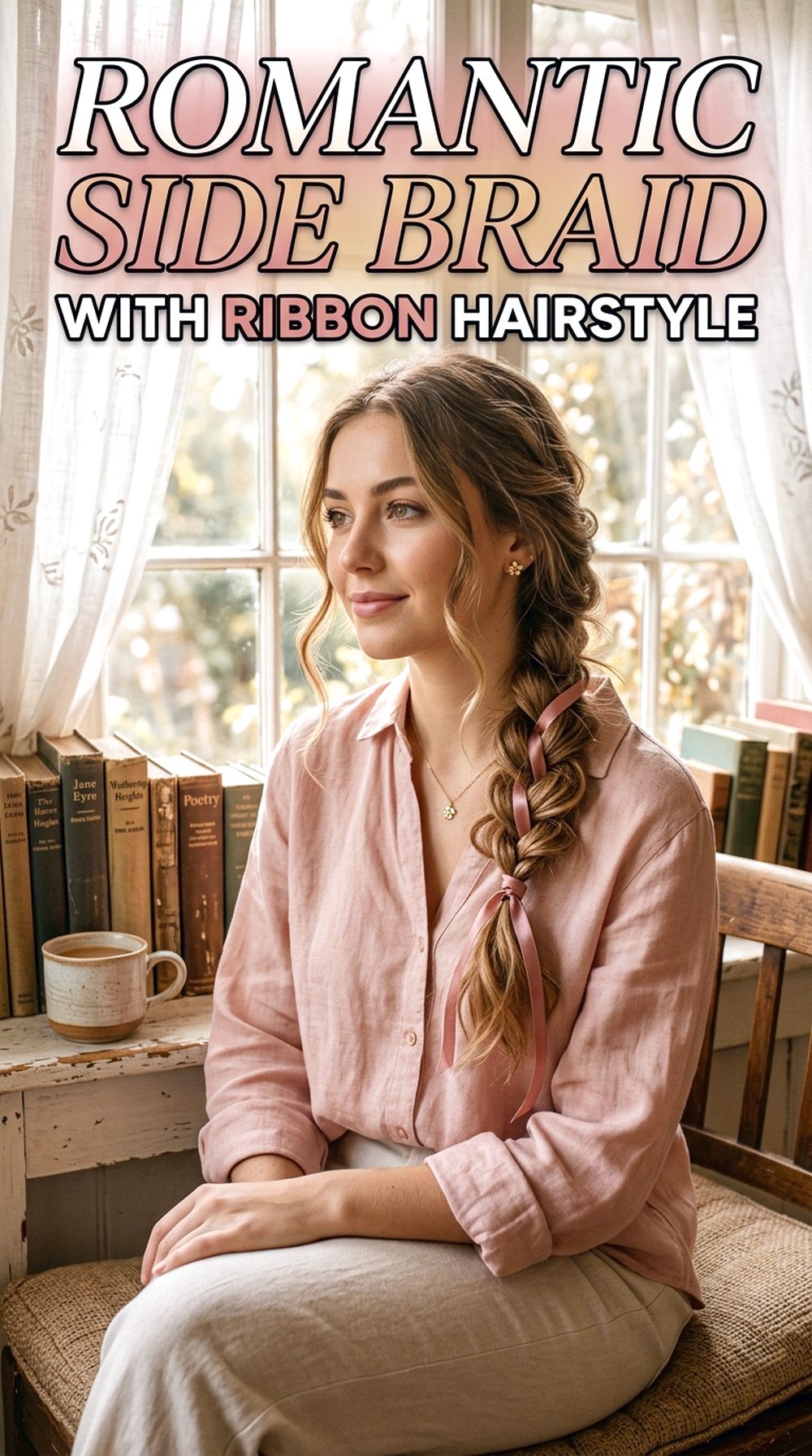Romantic Side Braid With Ribbon Hairstyle