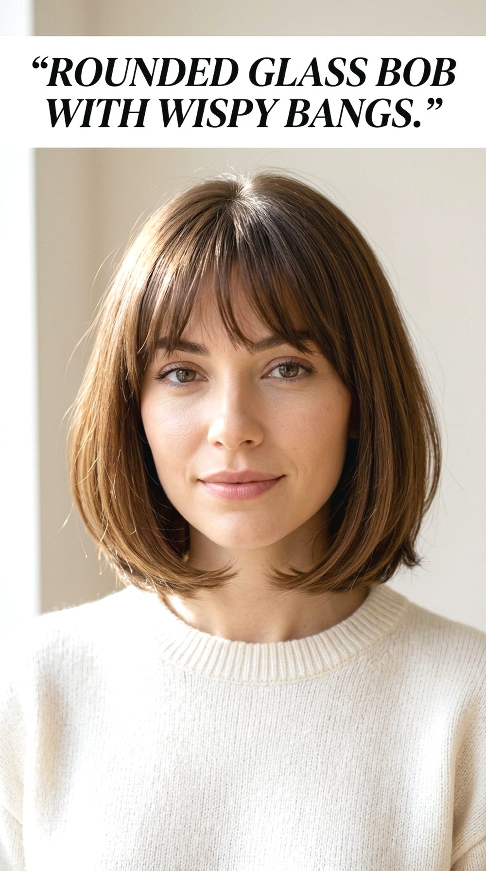 Rounded Glass Bob With Wispy Bangs