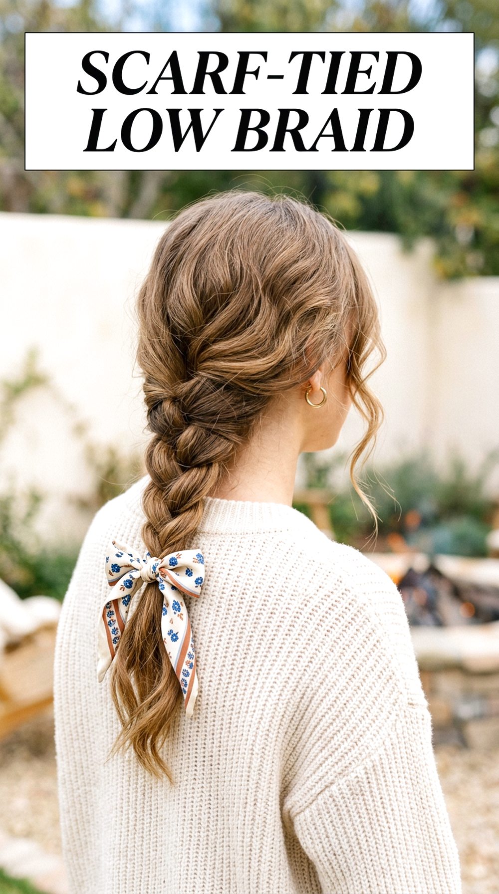 Scarf-Tied Low Braid