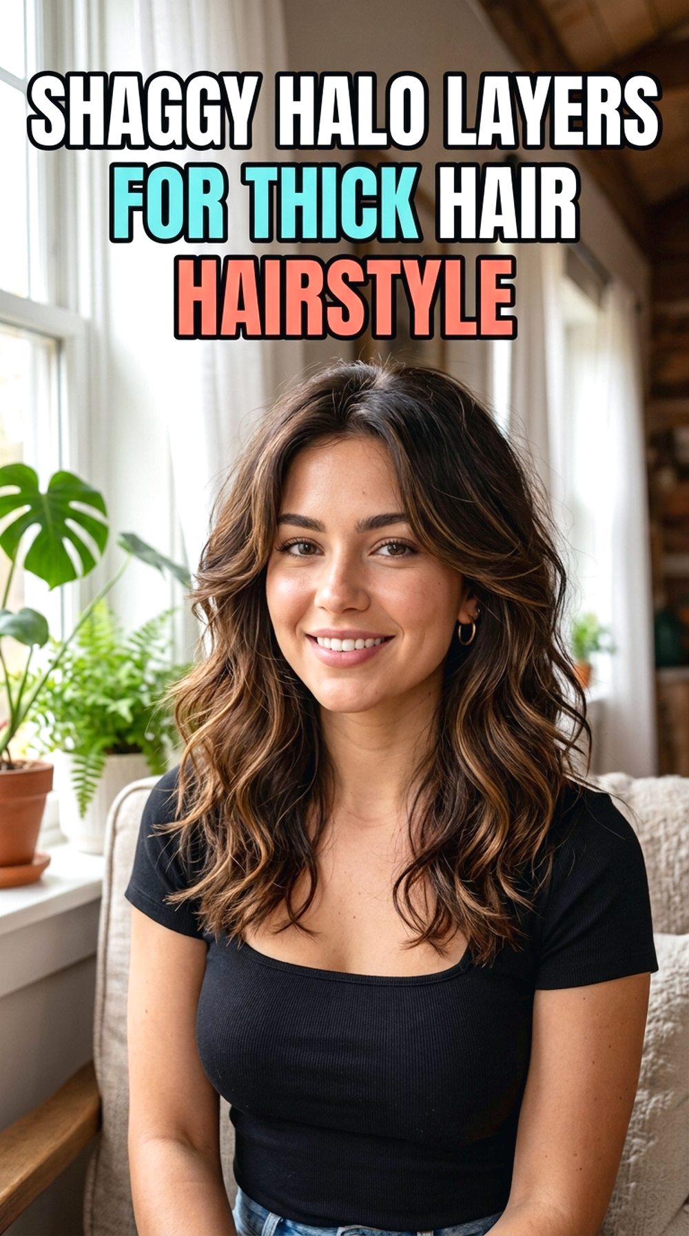 Shaggy Halo Layers For Thick Hair