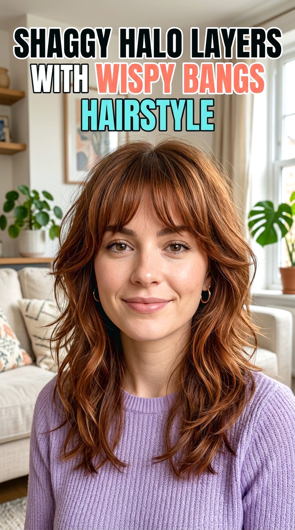 Shaggy Halo Layers With Wispy Bangs