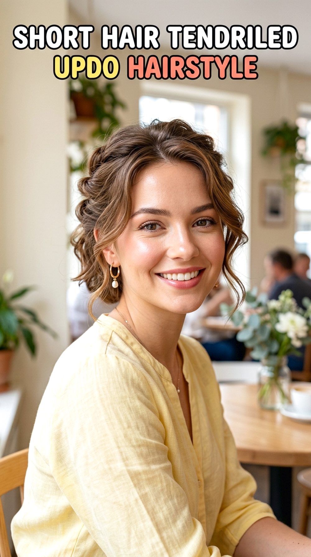 Short Hair Tendriled Updo