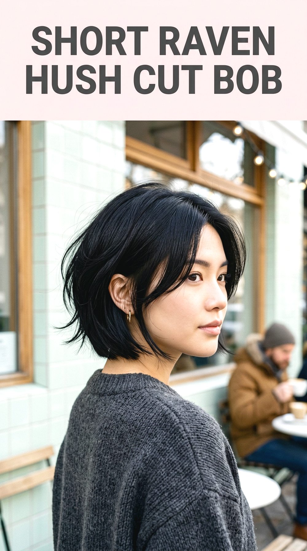 Short Raven Hush Cut Bob