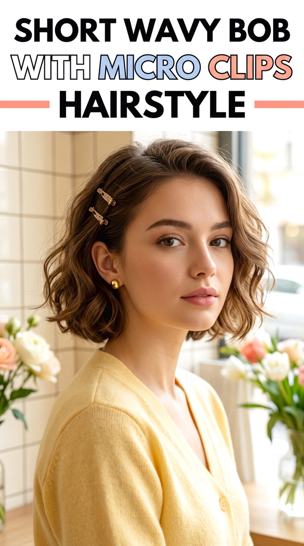 Short Wavy Bob With Micro Clips Hairstyle