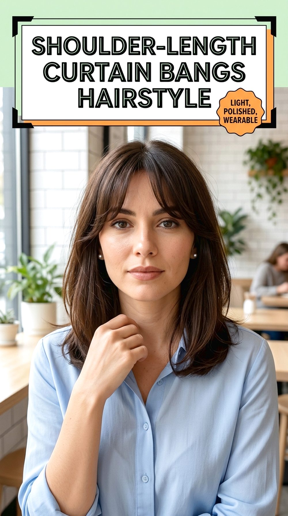 Shoulder-Length Curtain Bangs
