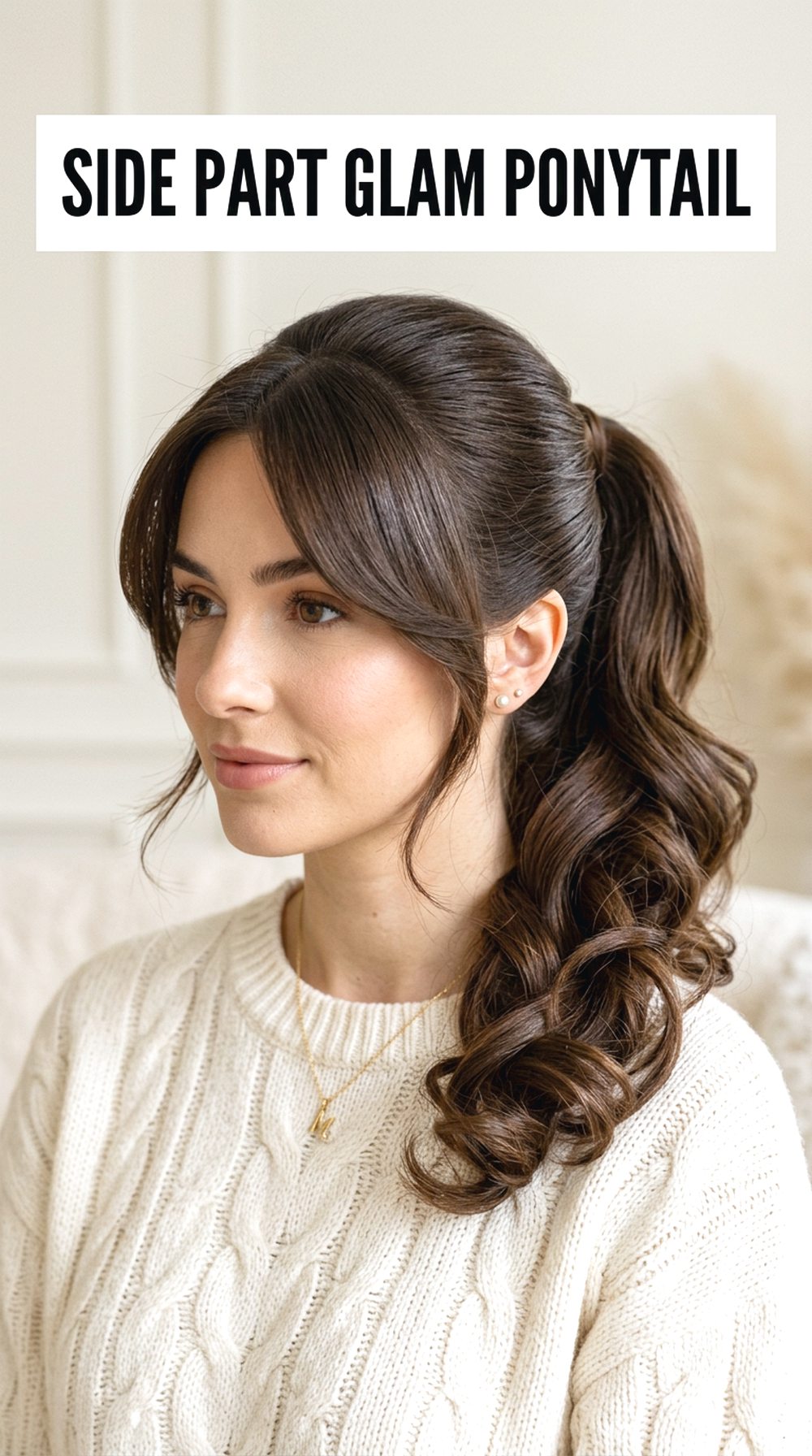 Side Part Glam Ponytail