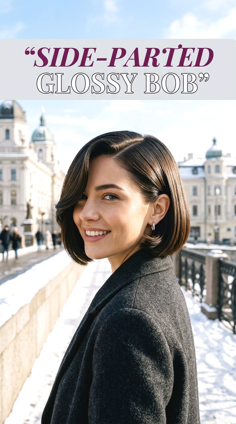 Side-Parted Glossy Bob