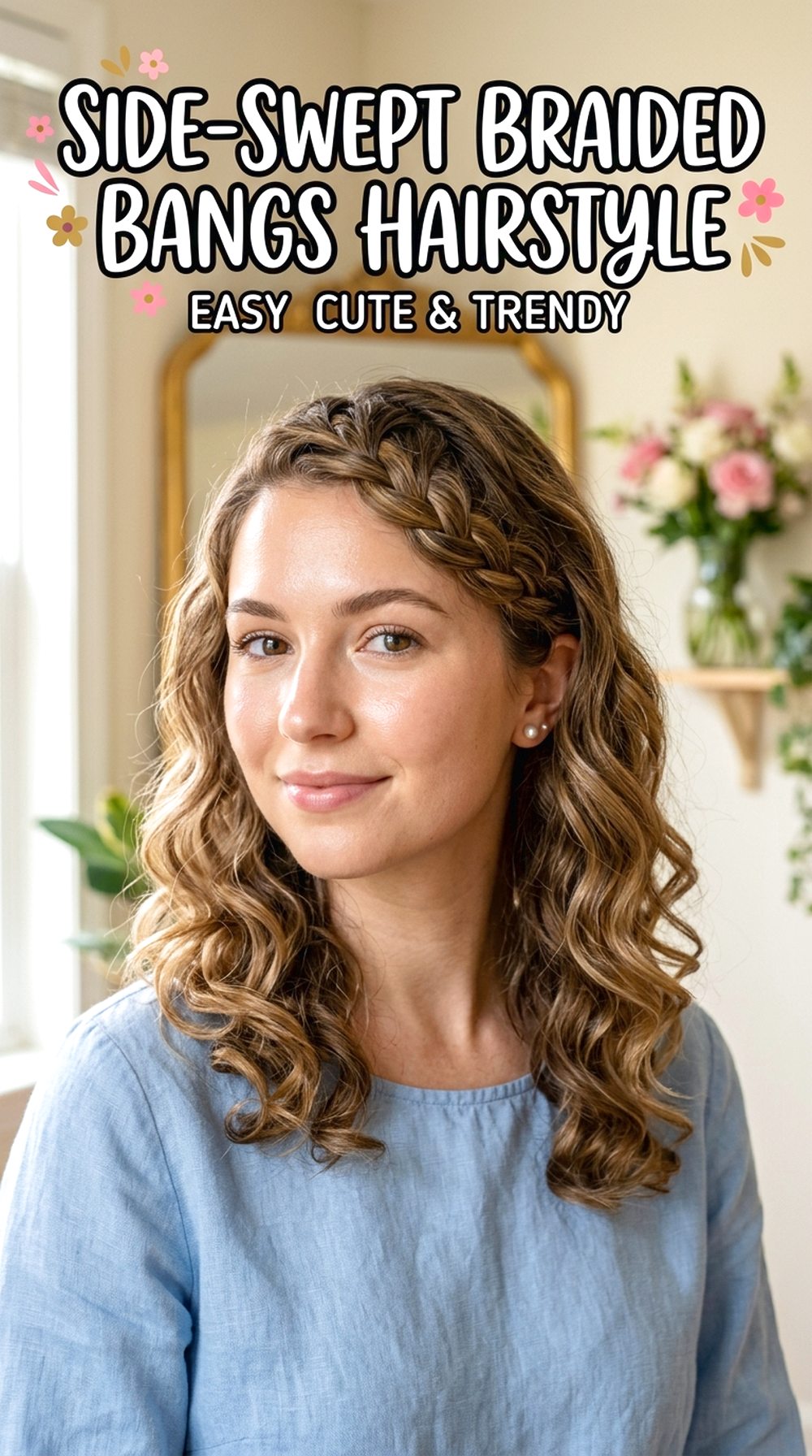 Side-Swept Braided Bangs