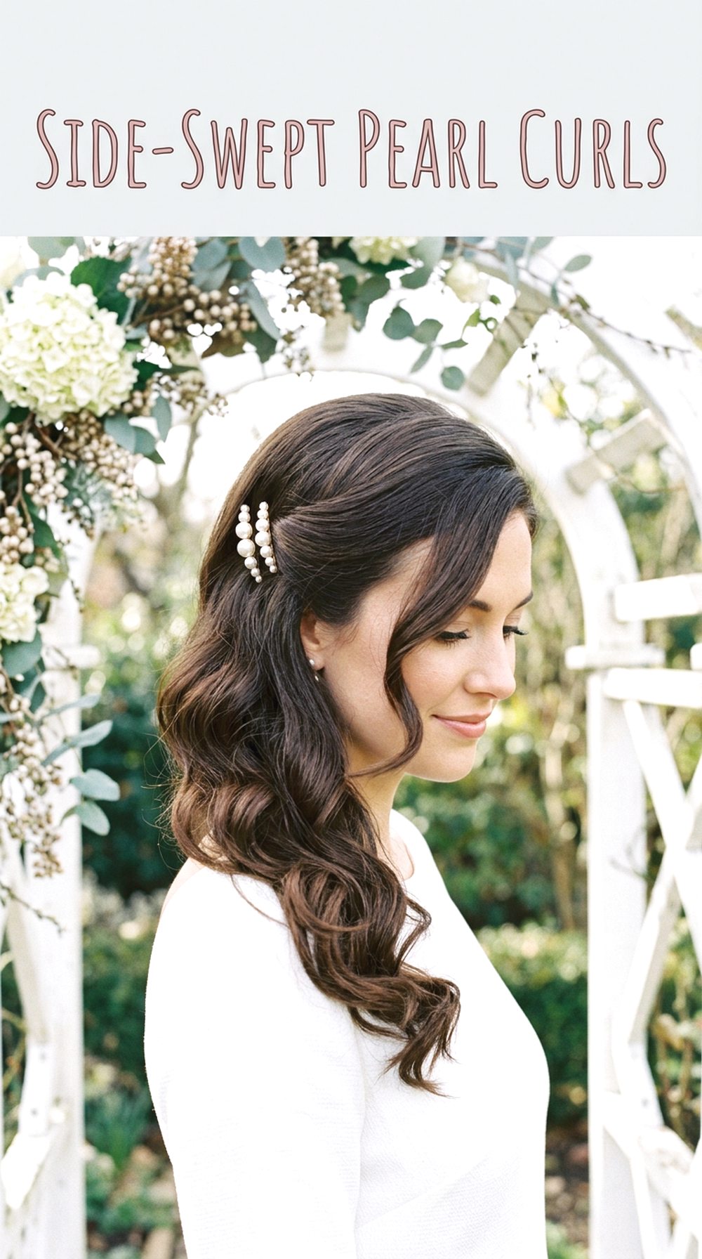 Side-Swept Curls With Pearl Pins