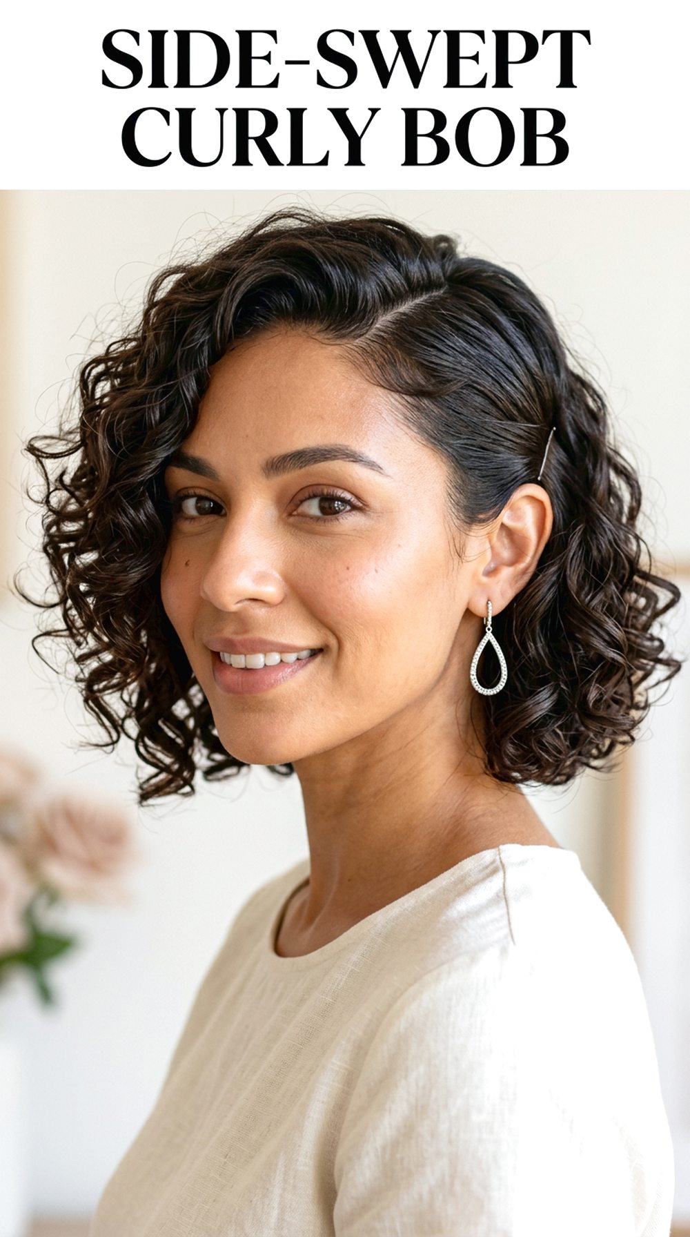 Side-Swept Curly Bob