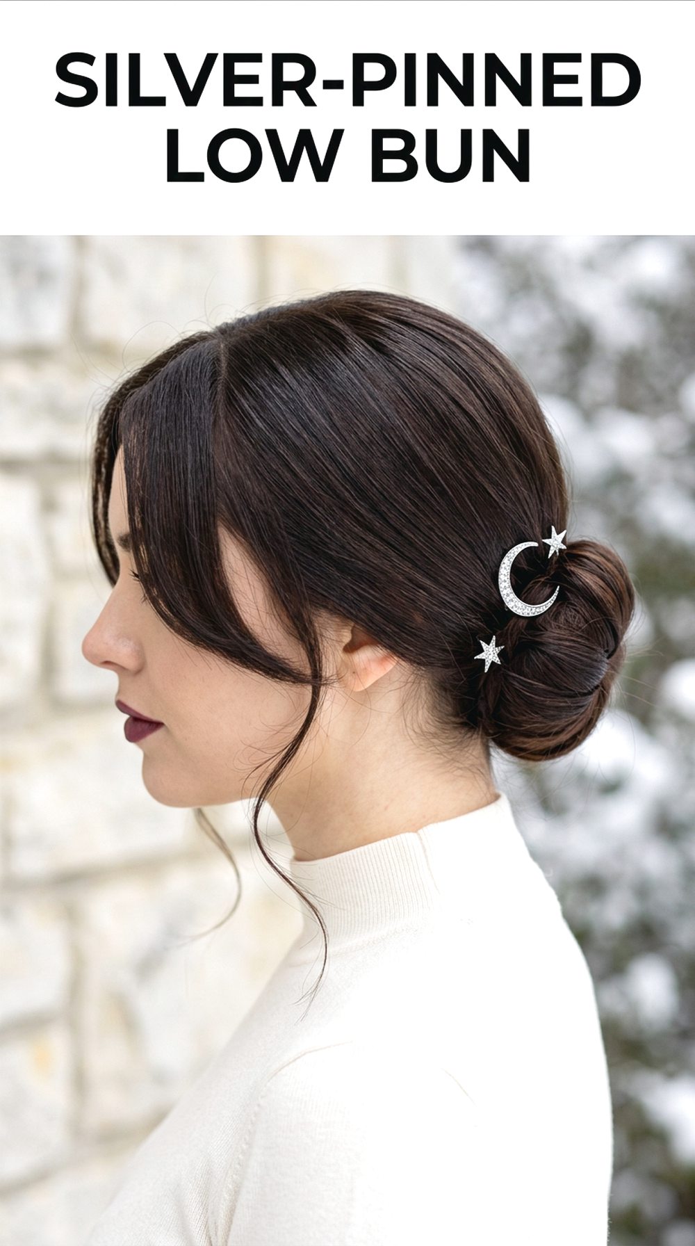 Silver-Pinned Low Bun