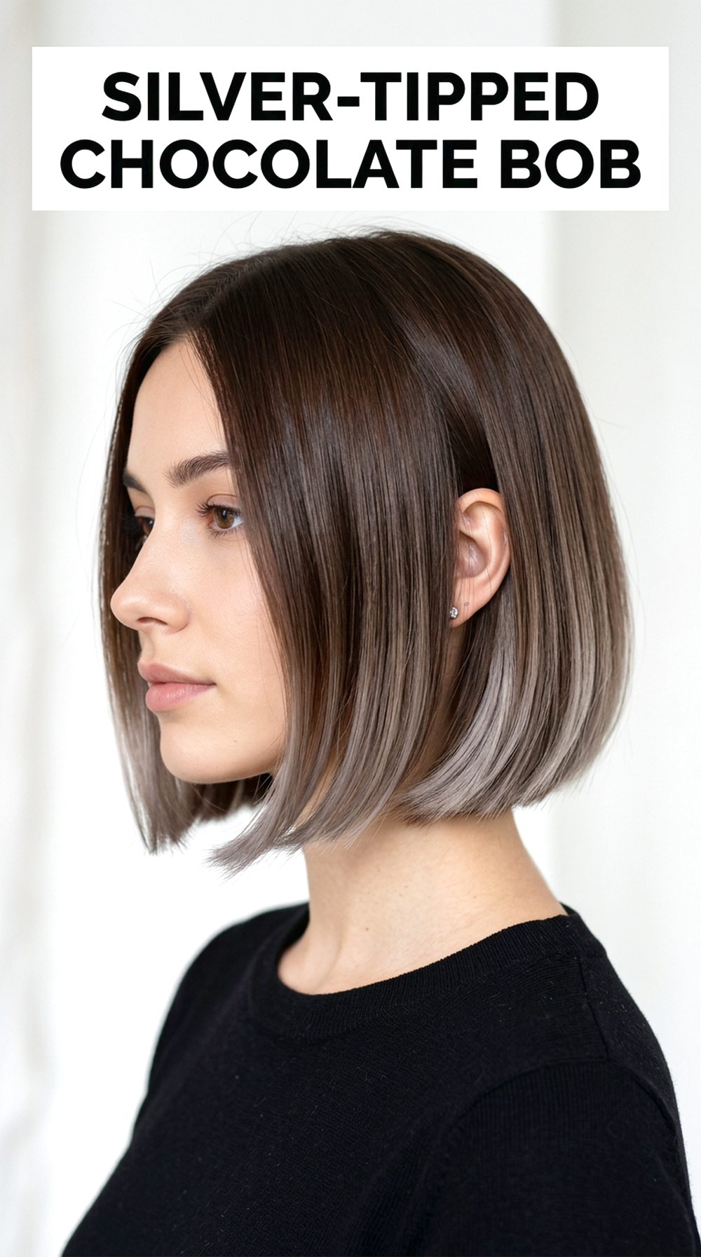 Silver-Tipped Chocolate Bob