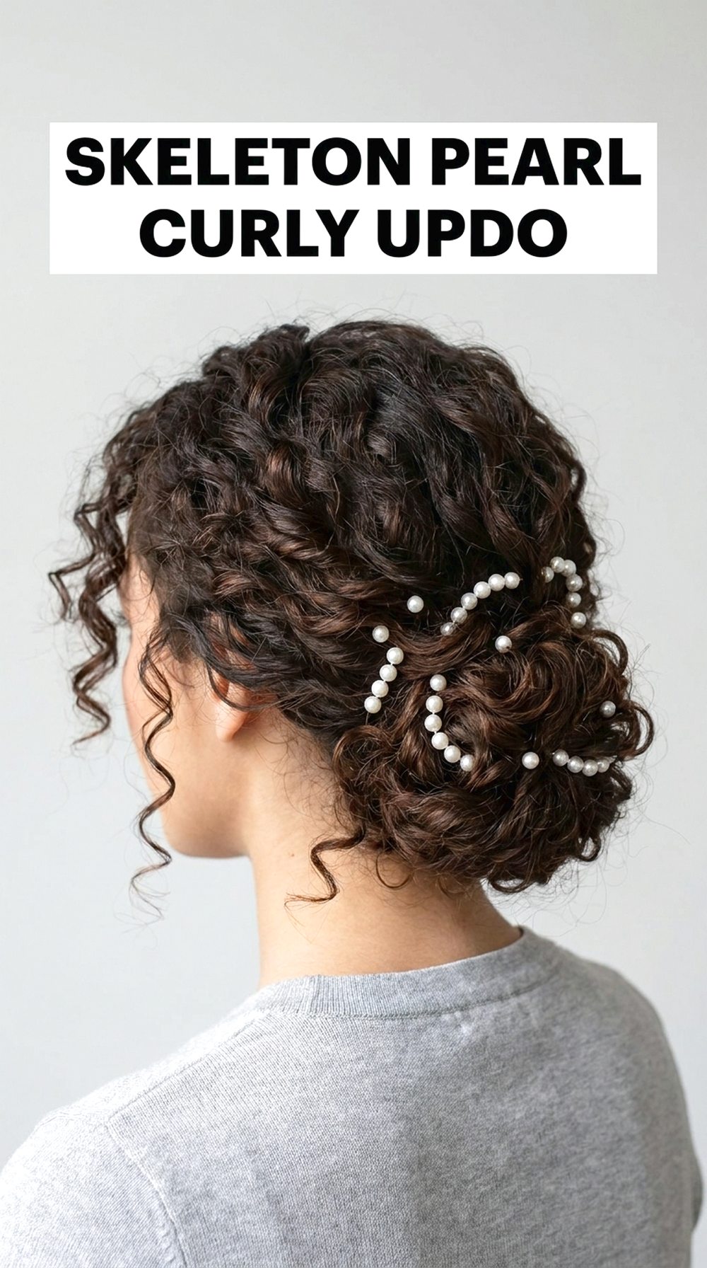 Skeleton Pearl Curly Updo