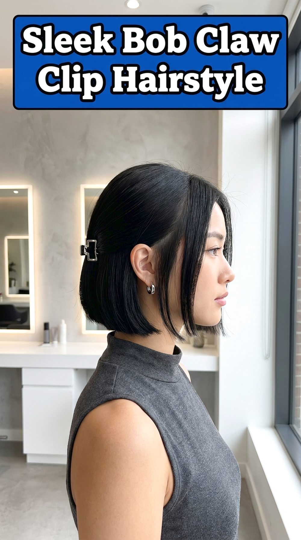 Sleek Bob Claw Clip Hairstyle