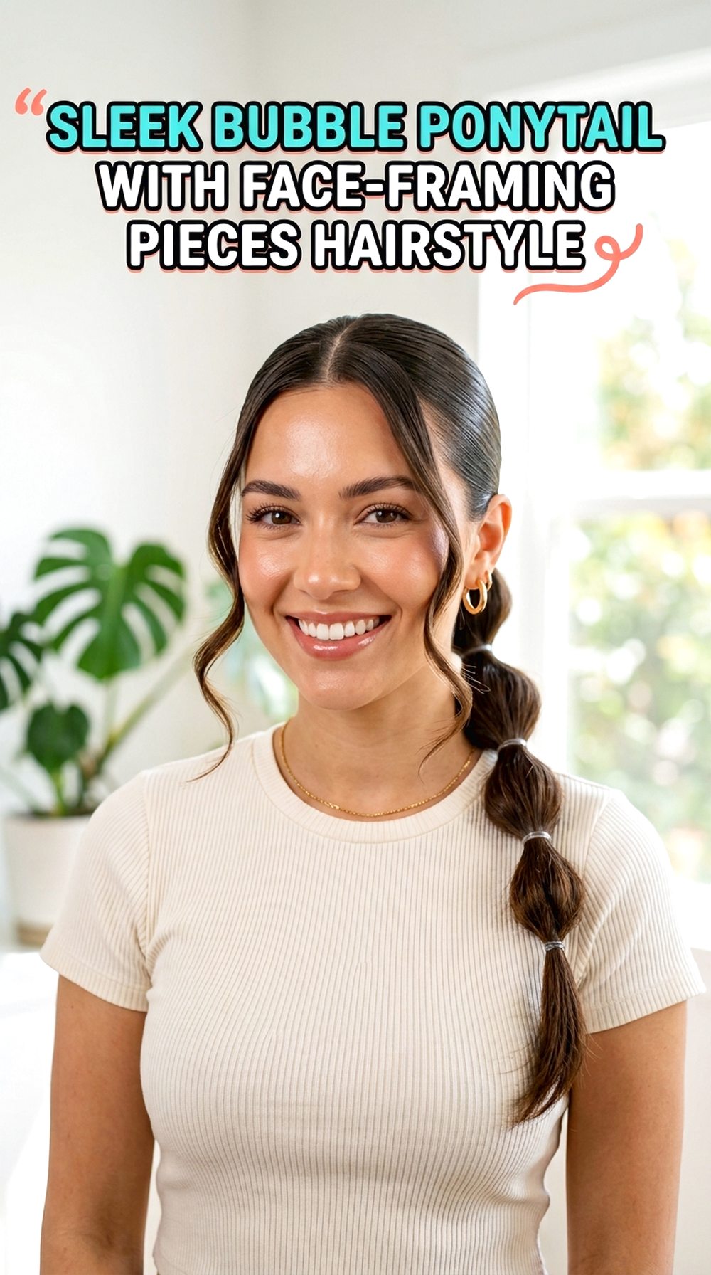 Sleek Bubble Ponytail With Face-Framing Pieces