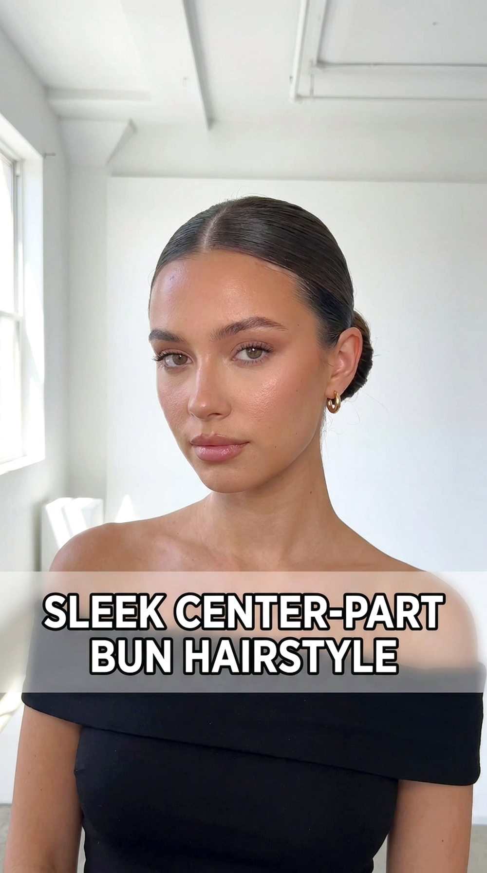 Sleek Center-Part Bun