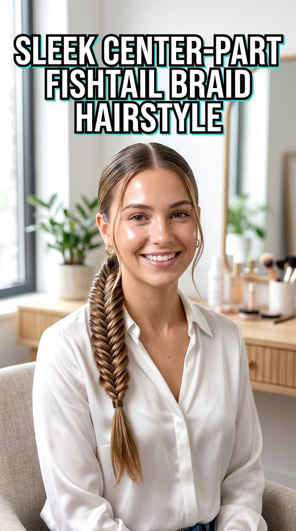 Sleek Center-Part Fishtail Braid