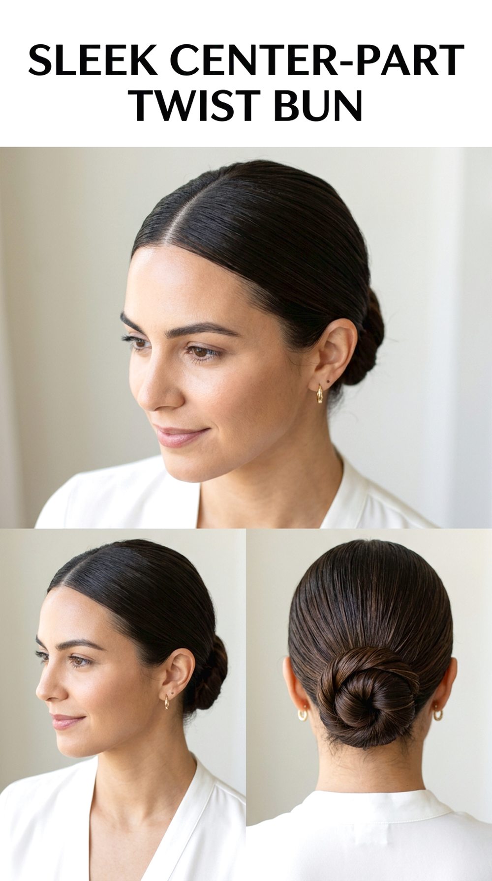Sleek Center-Part Twist Bun