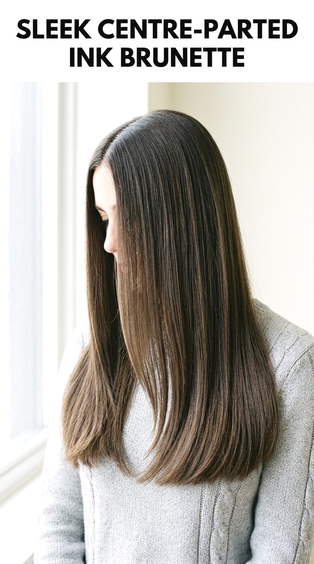 Sleek Centre-Parted Ink Brunette