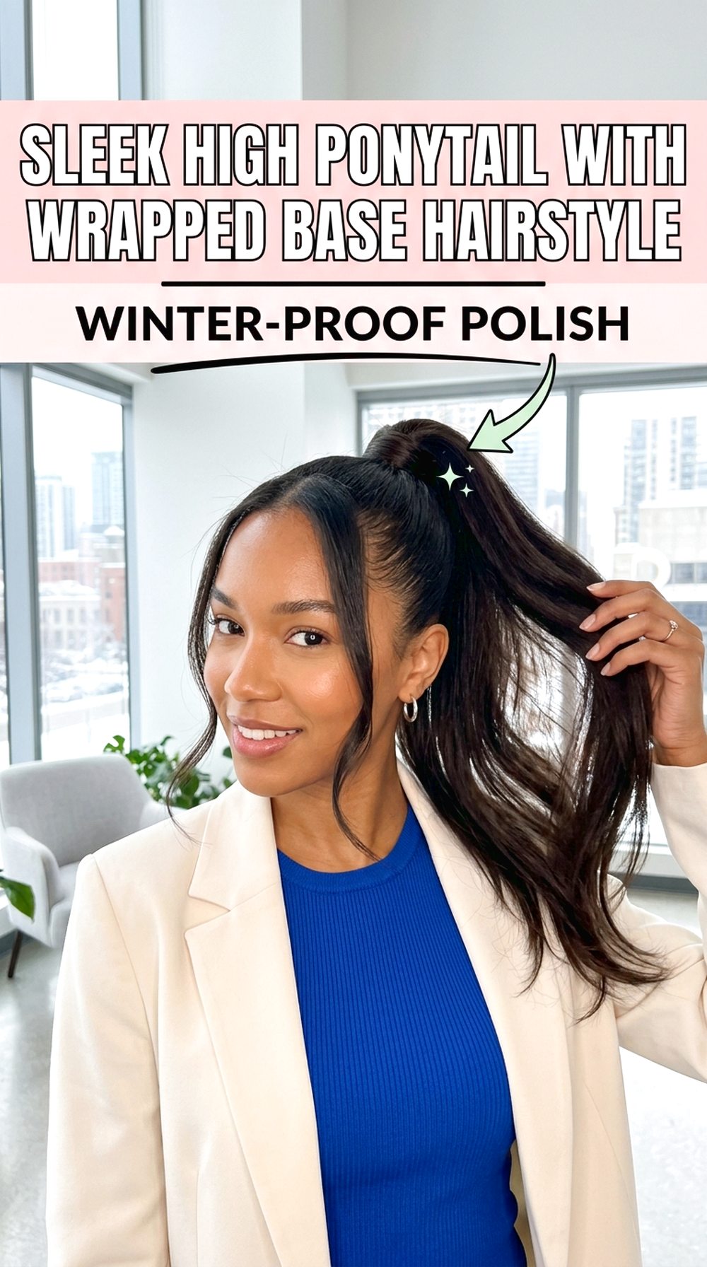 Sleek High Ponytail With Wrapped Base
