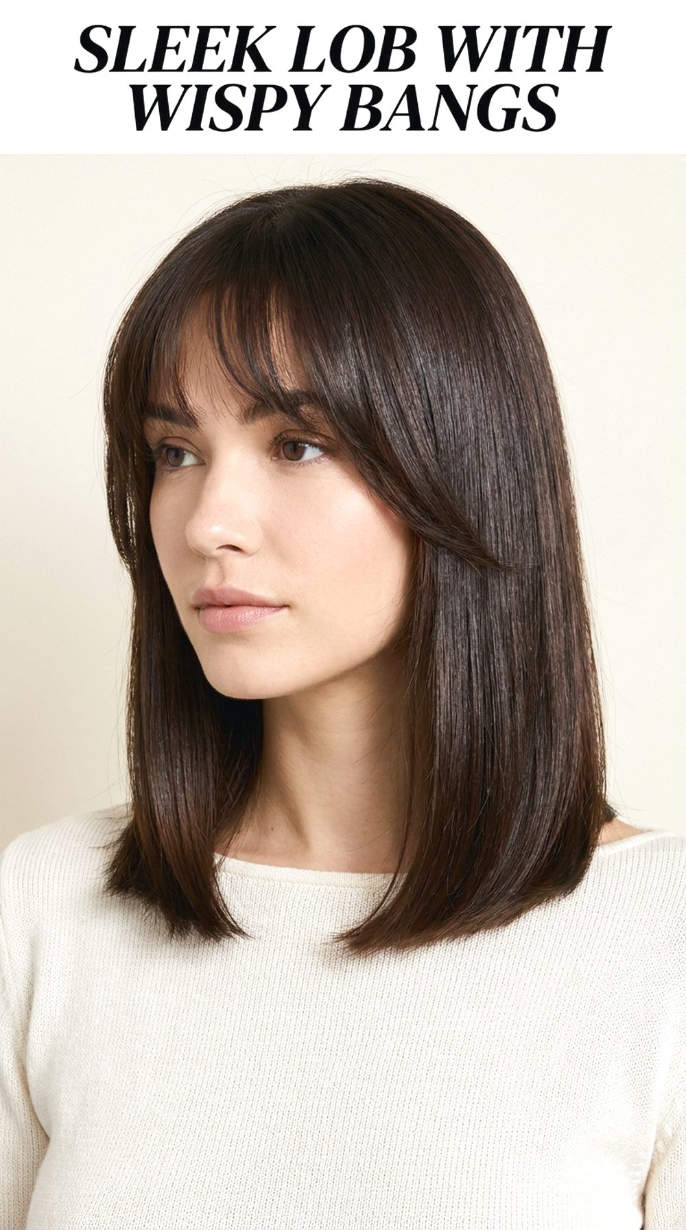 Sleek Lob With Wispy Bangs