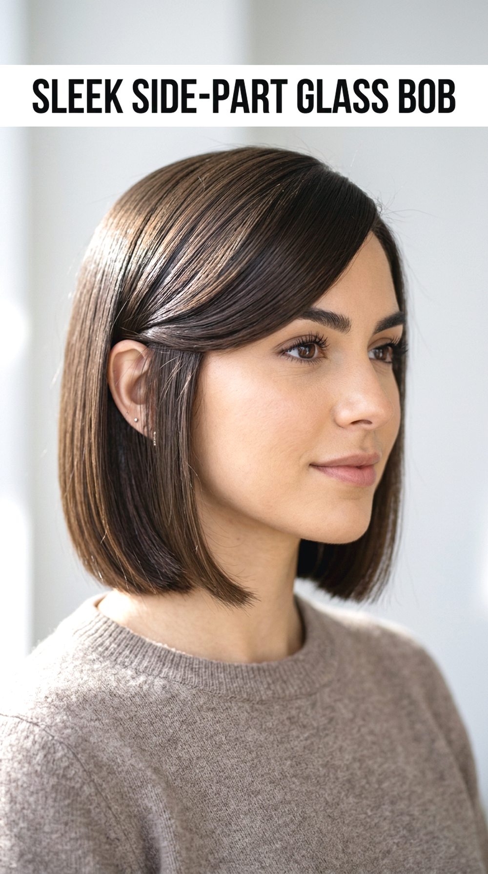 Sleek Side-Part Glass Bob