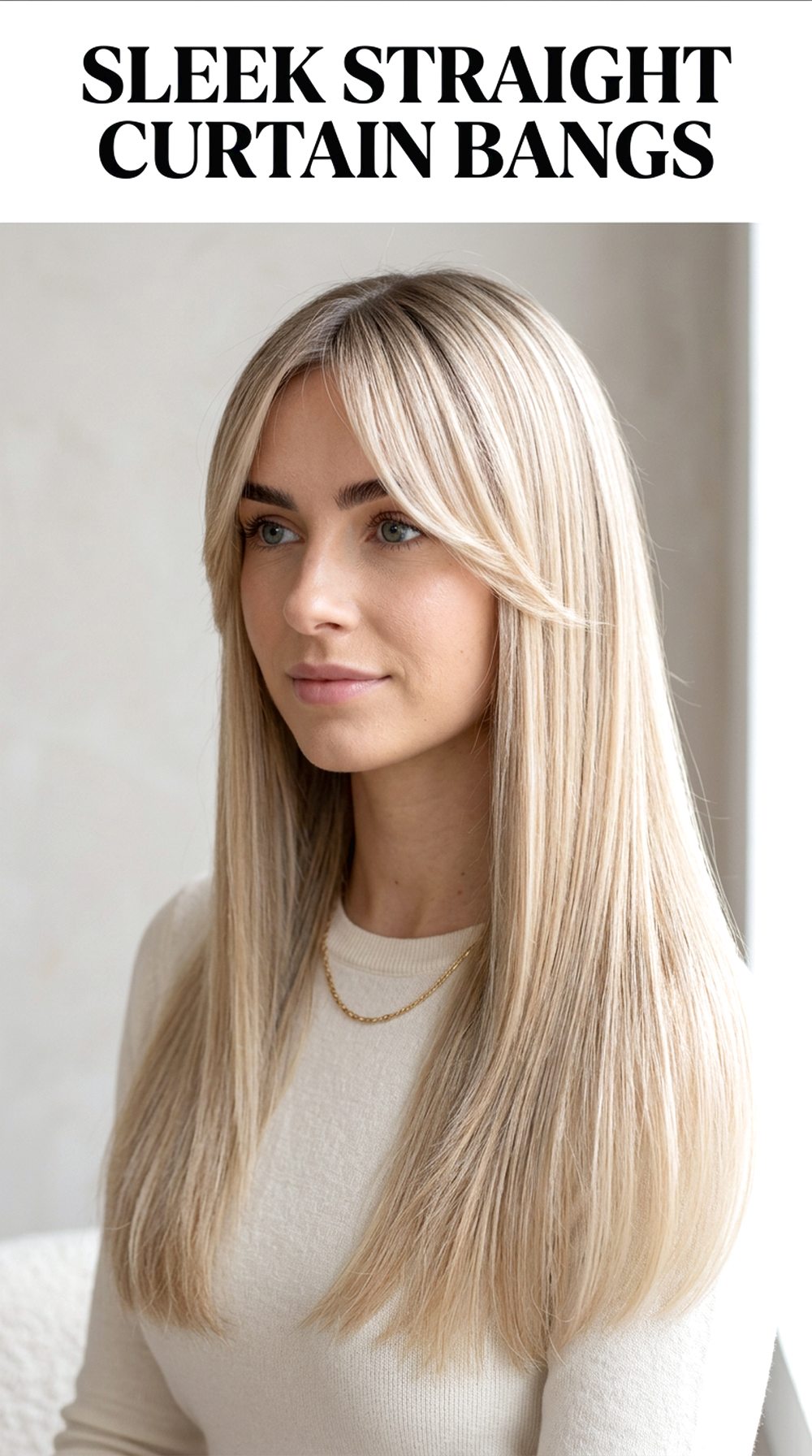 Sleek Straight Curtain Bangs